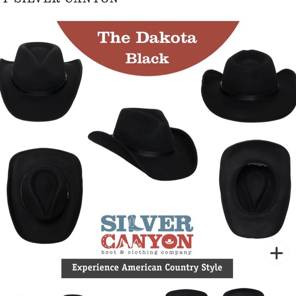 ✨Men’s outback wool cowboy hat Dakota black shapeable western felt 100% wool ✨ - Picture 2 of 16